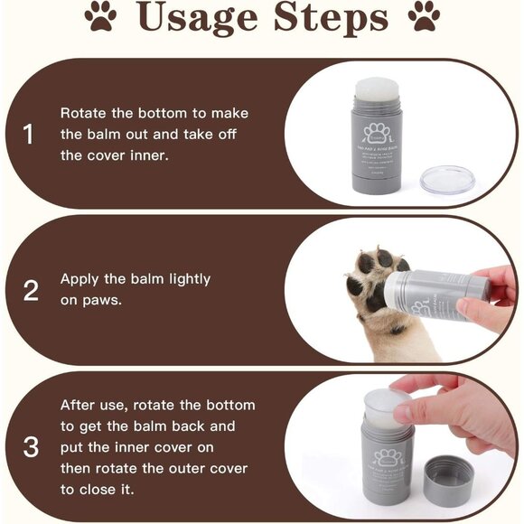2.4oz Cat & Dog Paw Balm Stick – Natural Lick-Safe Moisturizer for Dry Paws Nose - Picture 6 of 7